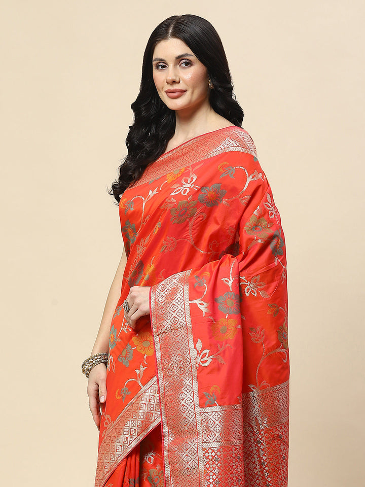 Zari Jaal Woven Art Silk Banarsi Saree