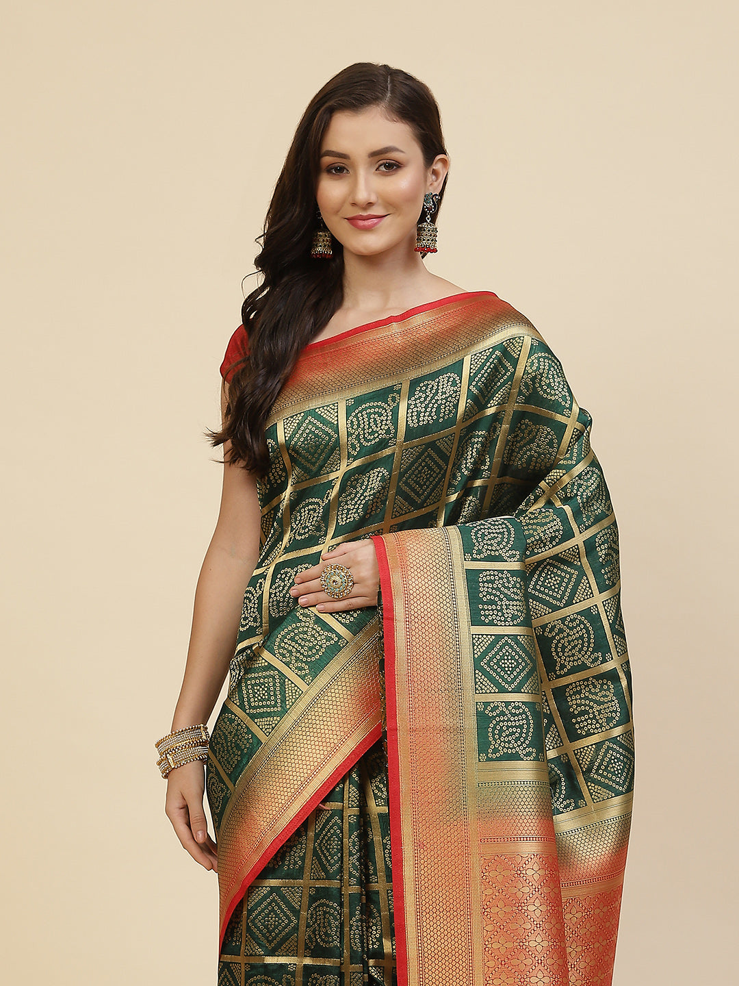 Bandhej Handloom Woven Saree