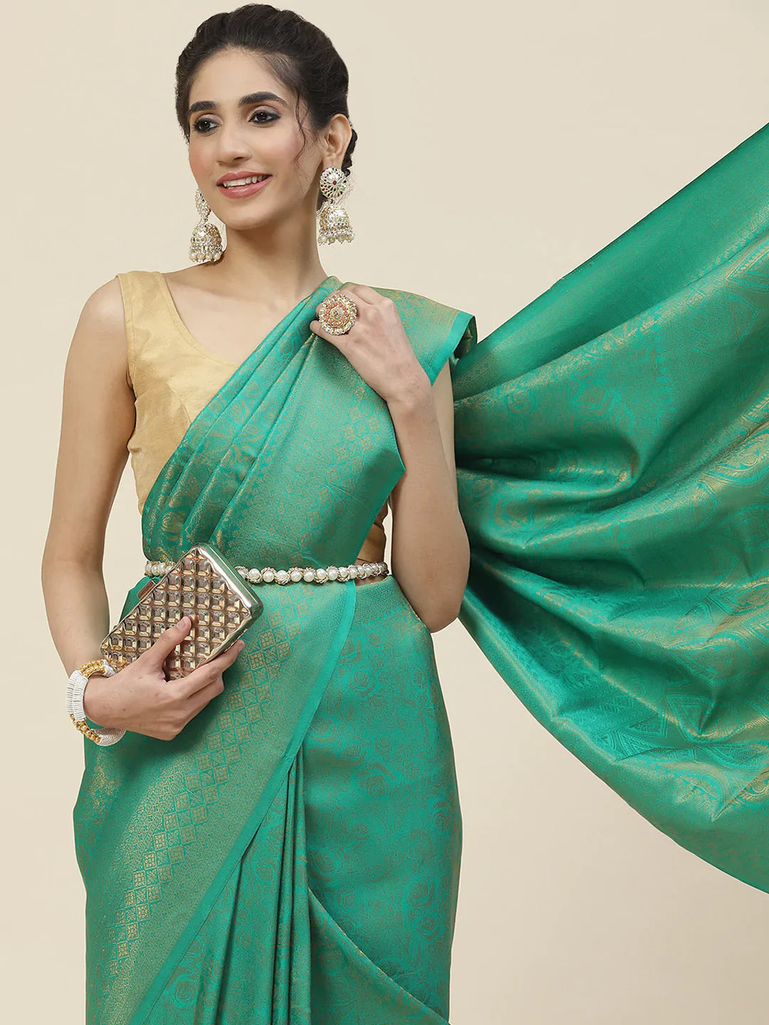 Zari Jaal Handloom Woven Saree