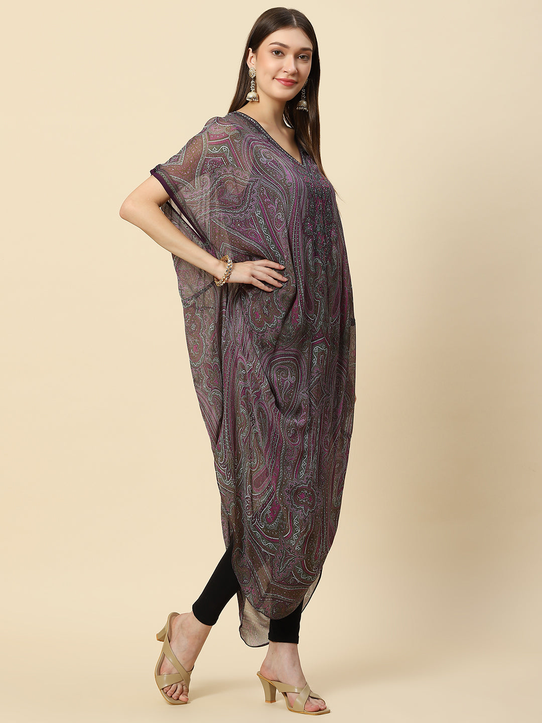 Digital Printed Georgette Kaftan Kurta