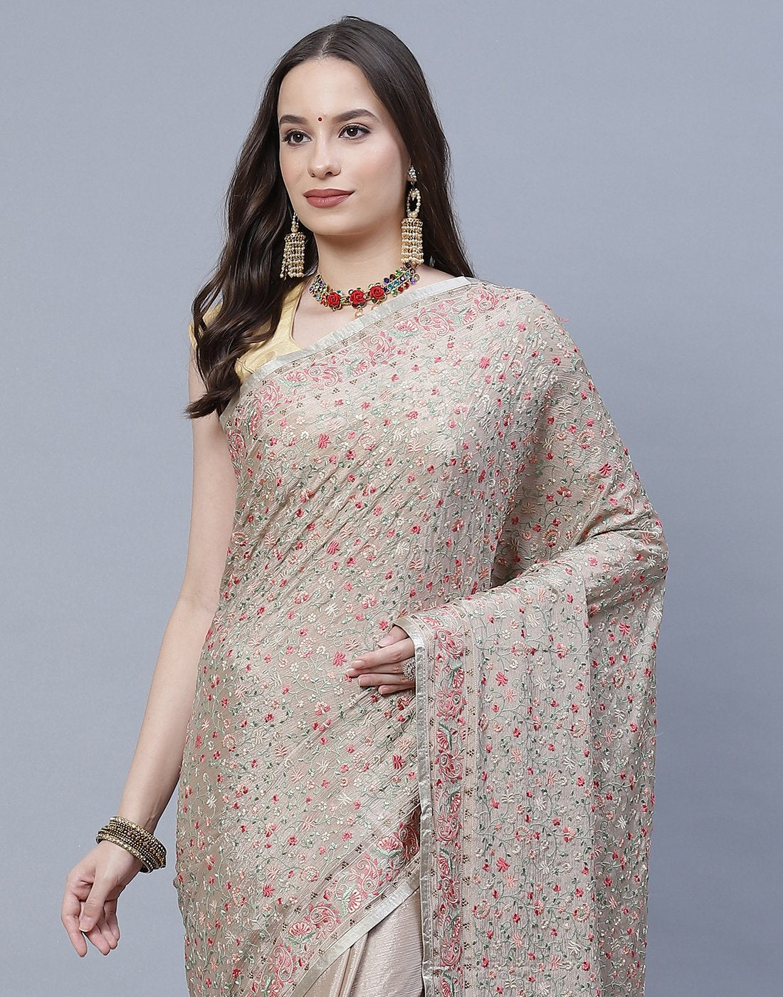 Art Georgette Embroidery Saree
