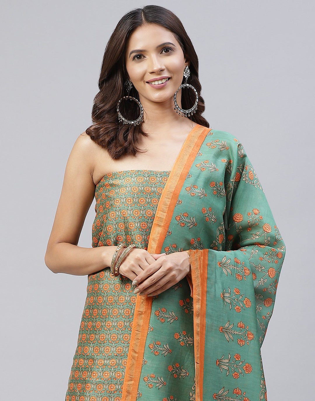 Printed Chanderi Suit Piece