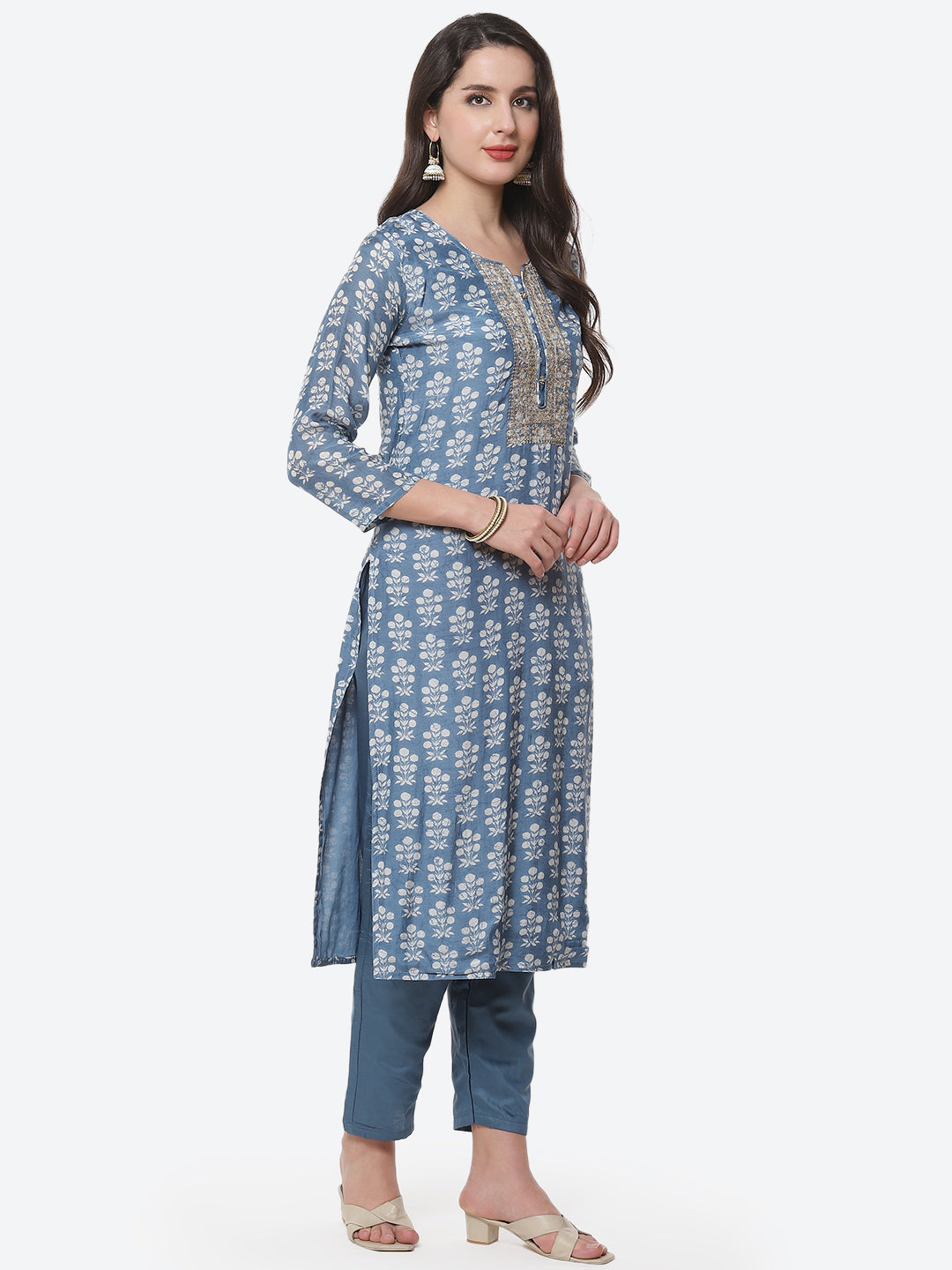 Printed Cotton Muslin Stitched Salwar Kameez With Dupatta