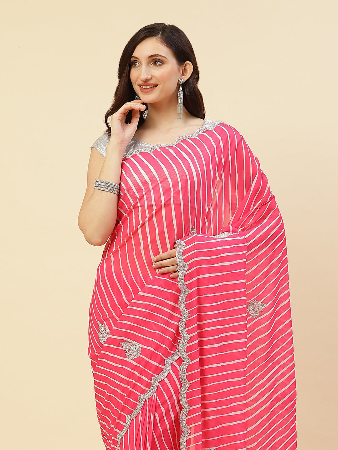 Stone Booti Georgette Saree