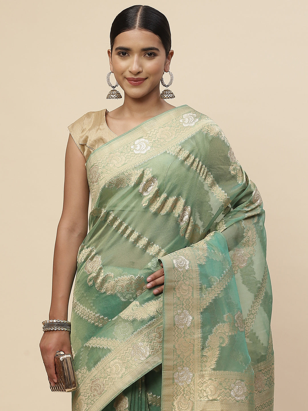 Zari Jaal Cotton Woven Saree