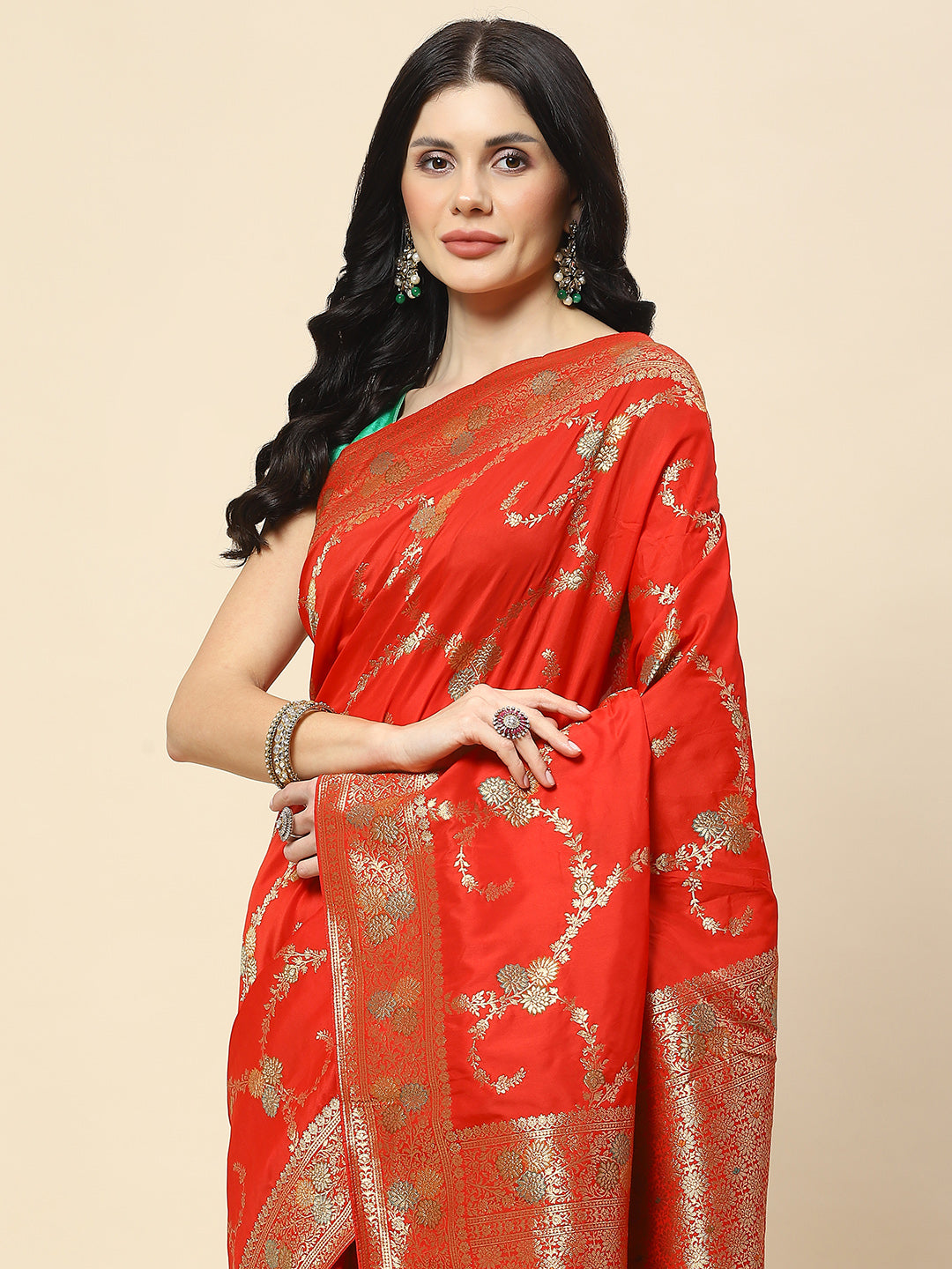 Zari Jaal Woven Art Silk Banarsi Saree
