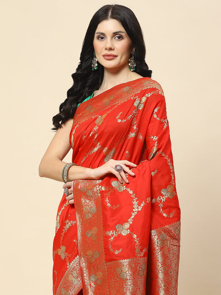 Zari Jaal Woven Art Silk Banarsi Saree