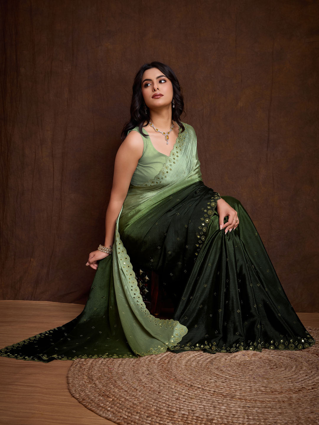 Stone Jaal Georgette Saree