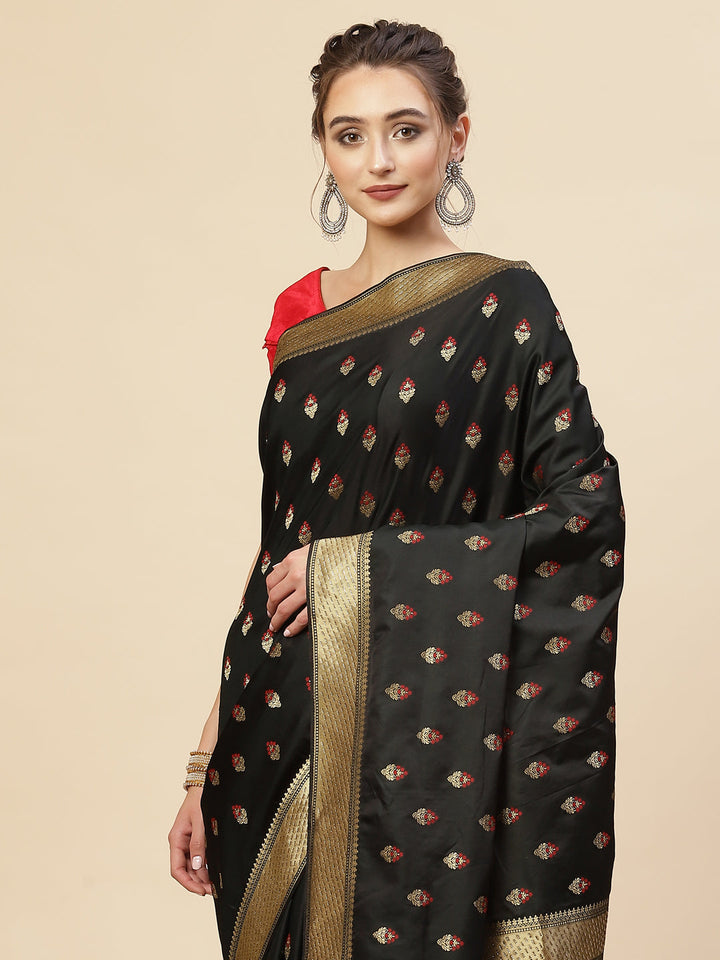 Floral Stone Jaal Banarasi Woven Saree
