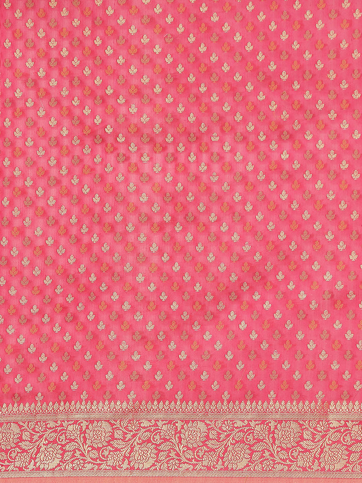 Cotton Saree with Zari Border Booti
