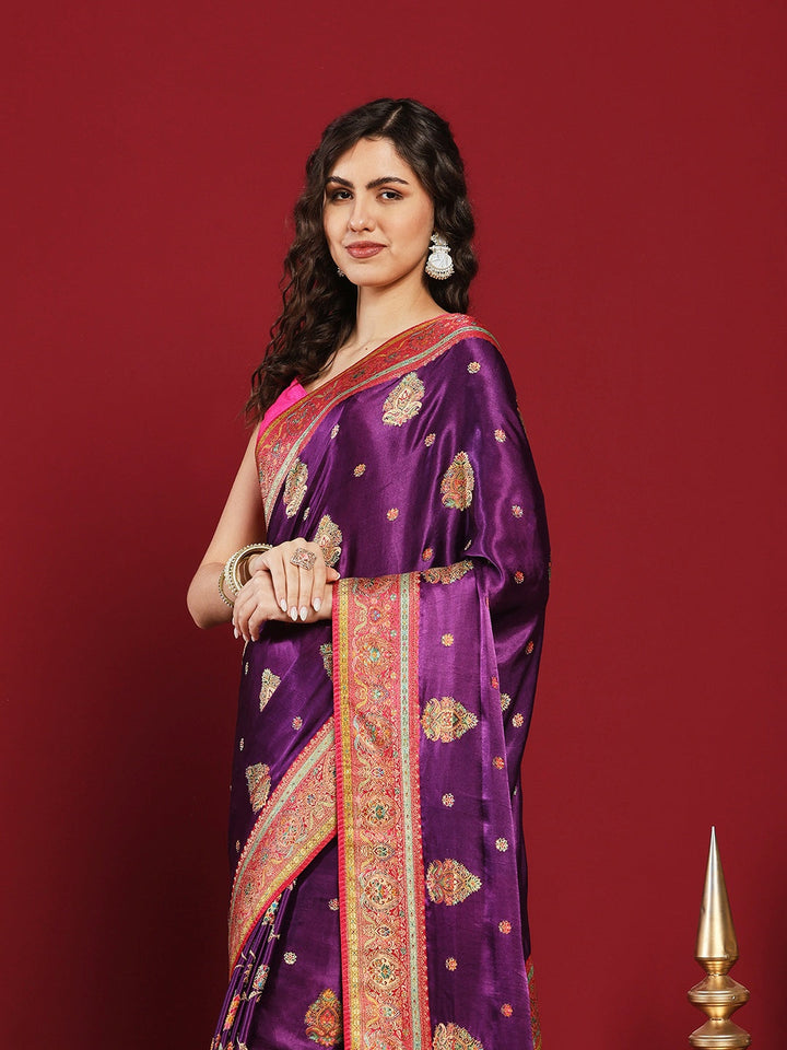 Woven Design Satin Saree