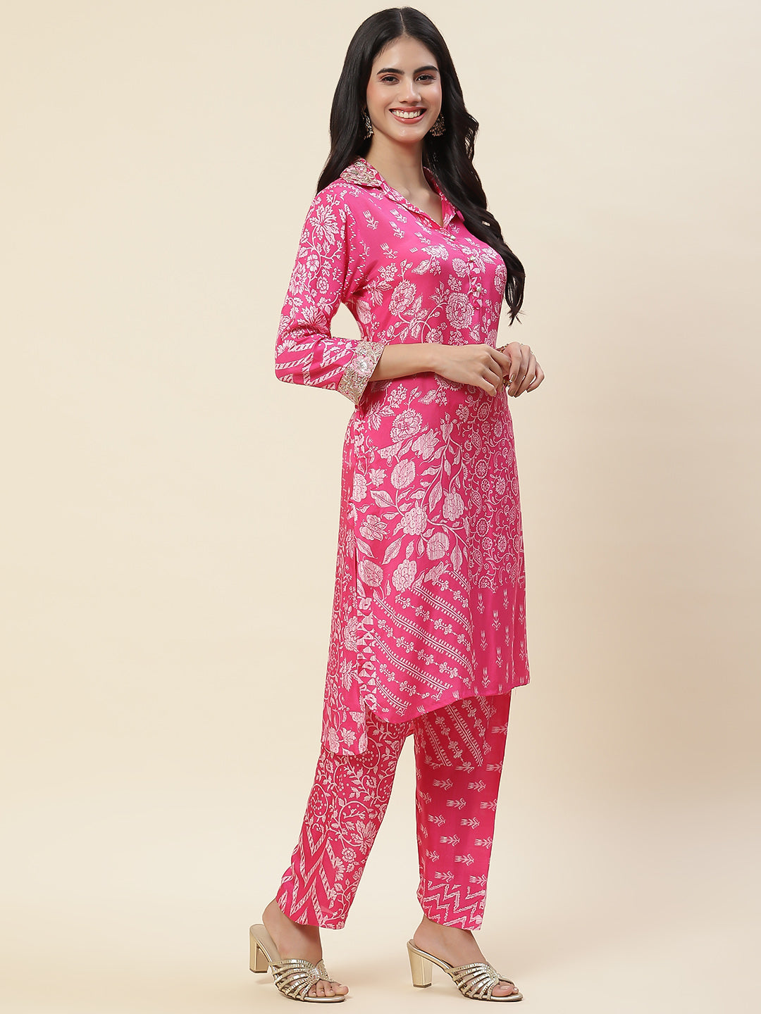 Printed Muslin Kurta With Pants