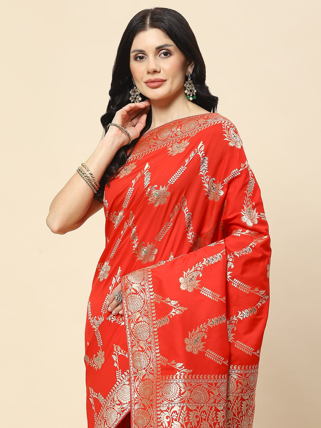 Zari Jaal Woven Art Silk Banarsi Saree
