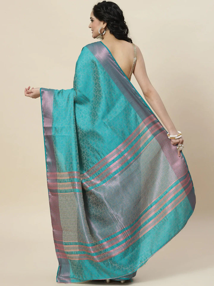 Plain Zari Border Handloom Woven Saree
