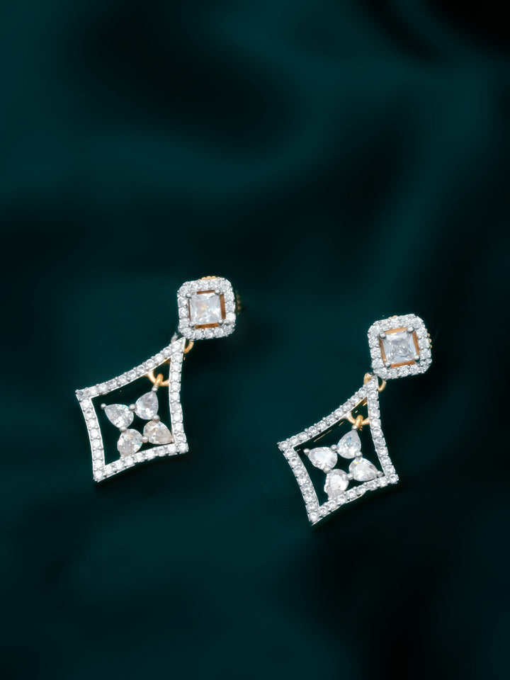 White Stones Drop &amp; Danglers Earrings