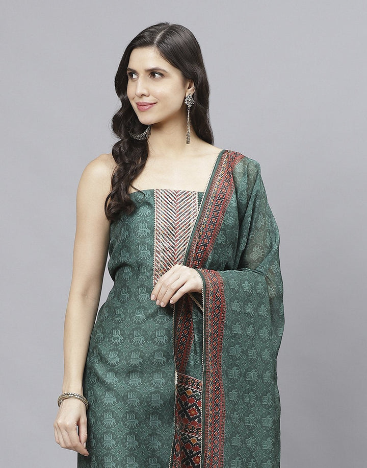 Printed Chanderi Suit Piece