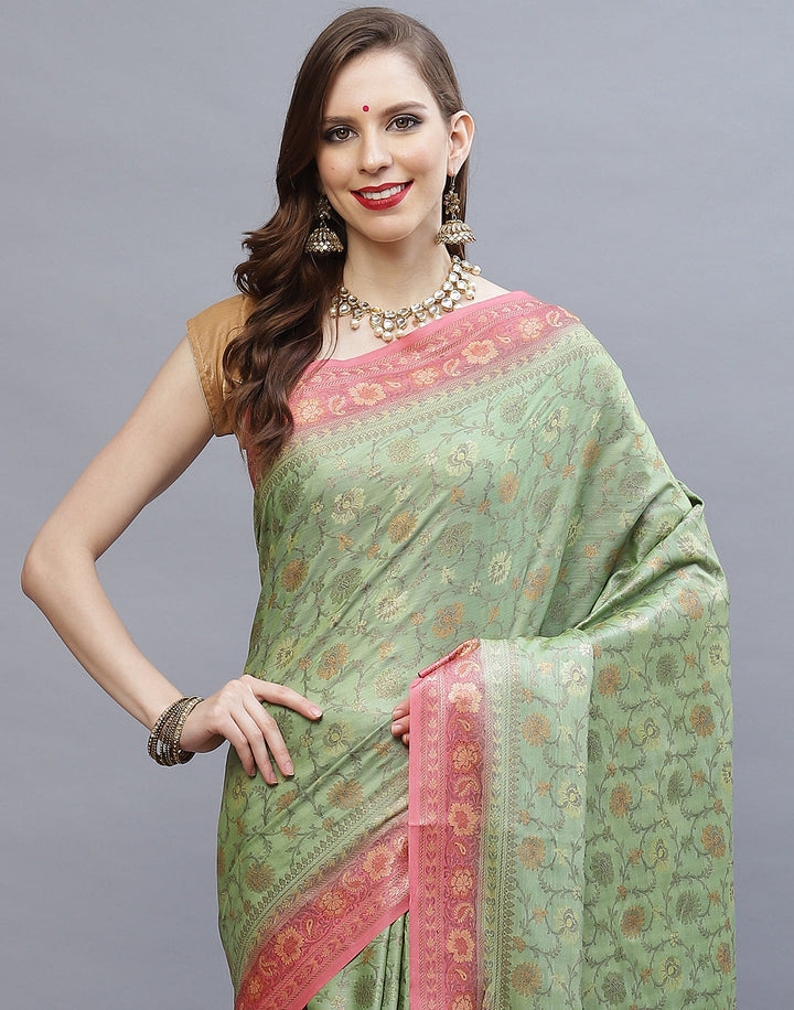 Resham Jaal Tussar Woven Saree
