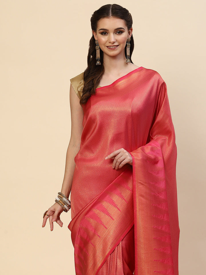 Brocade Zari Jaal Handloom Woven Saree
