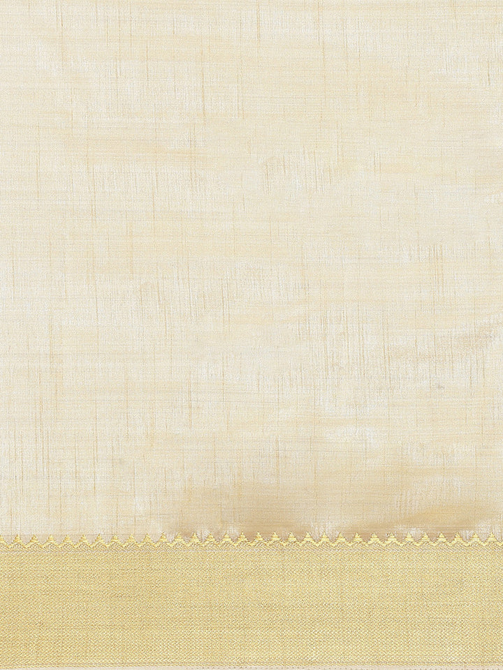 Plain Zari Border Art Handloom Woven Saree