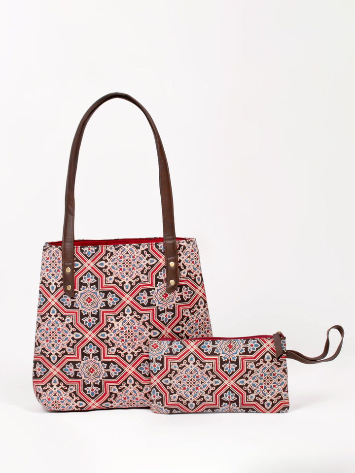 Elegant Multi Color Handbag And Purse Set
