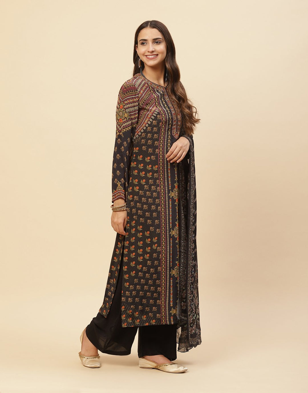 Digital Printed Crepe Salwar Kameez Stitched Suit With Georgette Dupatta
