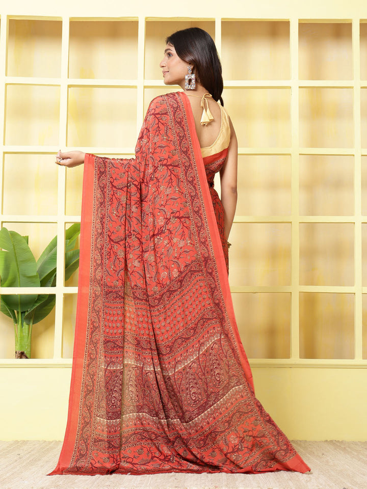 Digital Printed Crepe Saree