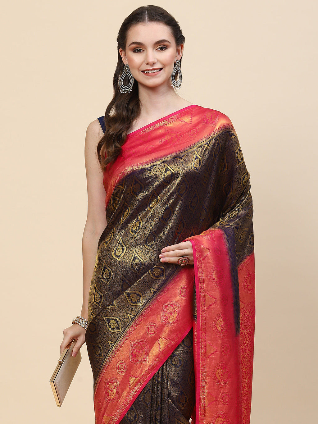 Brocade Zari Jaal Handloom Woven Saree