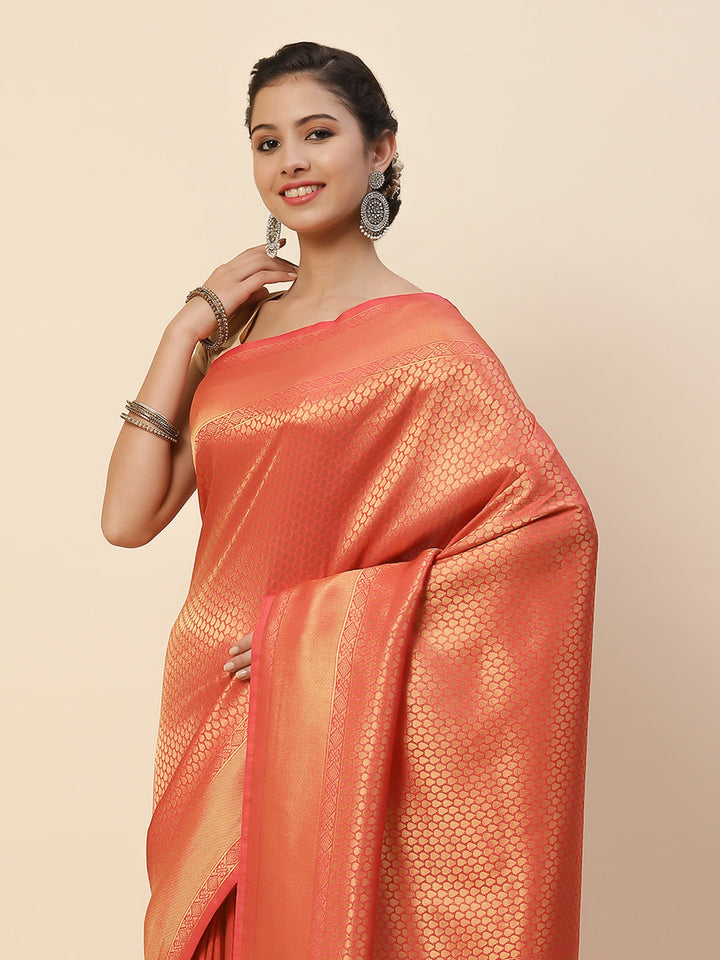 Plain Zari Border Art Handloom Woven Saree