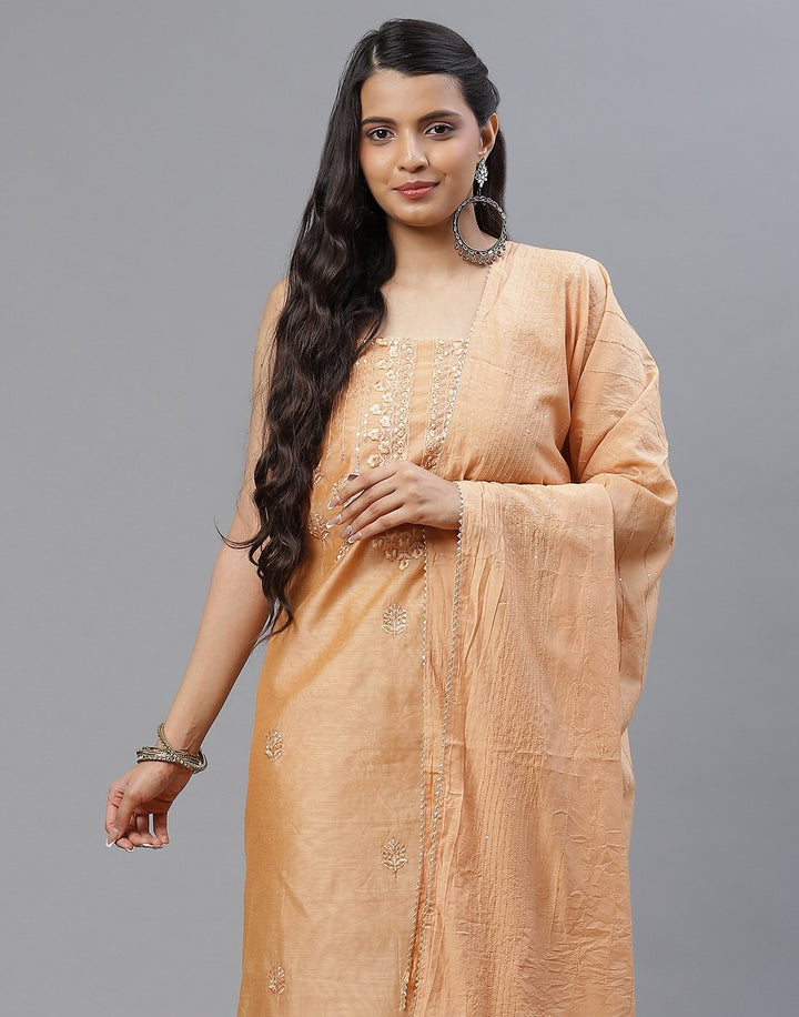 Chanderi Embroidered Suit piece