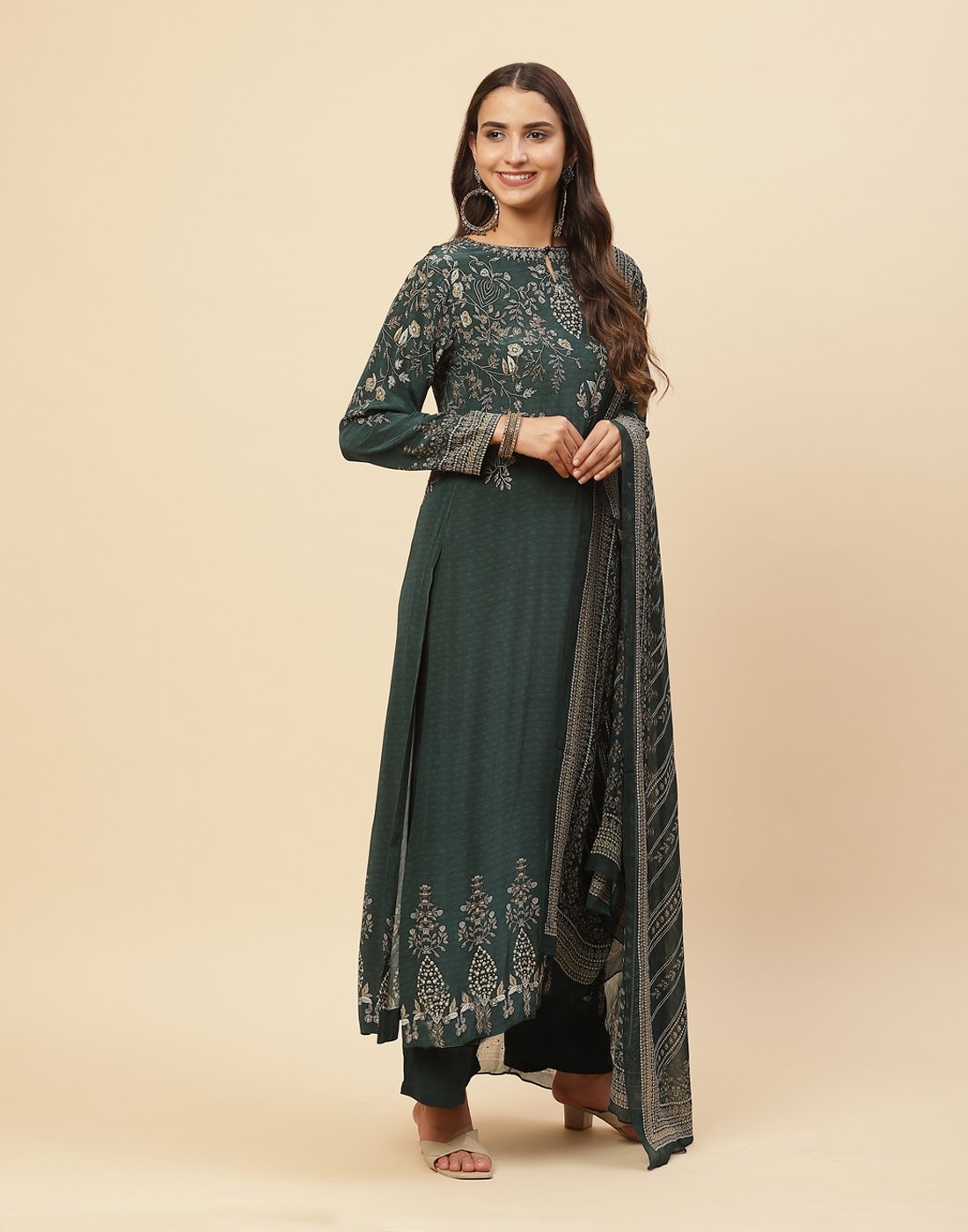 Digital Printed Crepe Salwar Kameez Stitched Suit With Georgette Dupatta