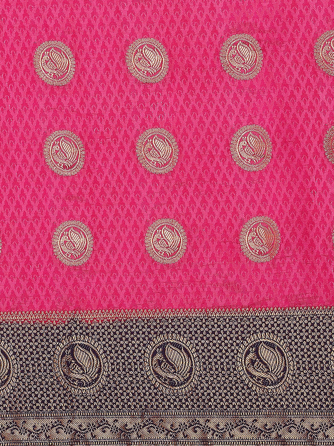 Zari Border Booti Art Handloom Woven Saree