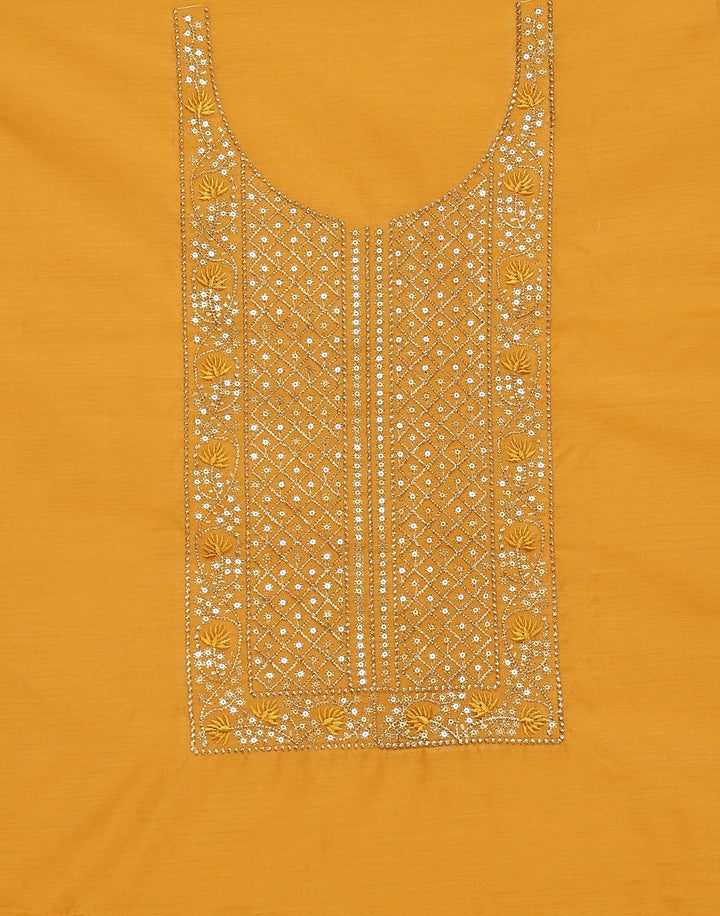 Embroidered Art Georgette Suit Piece With Chiffon Dupatta