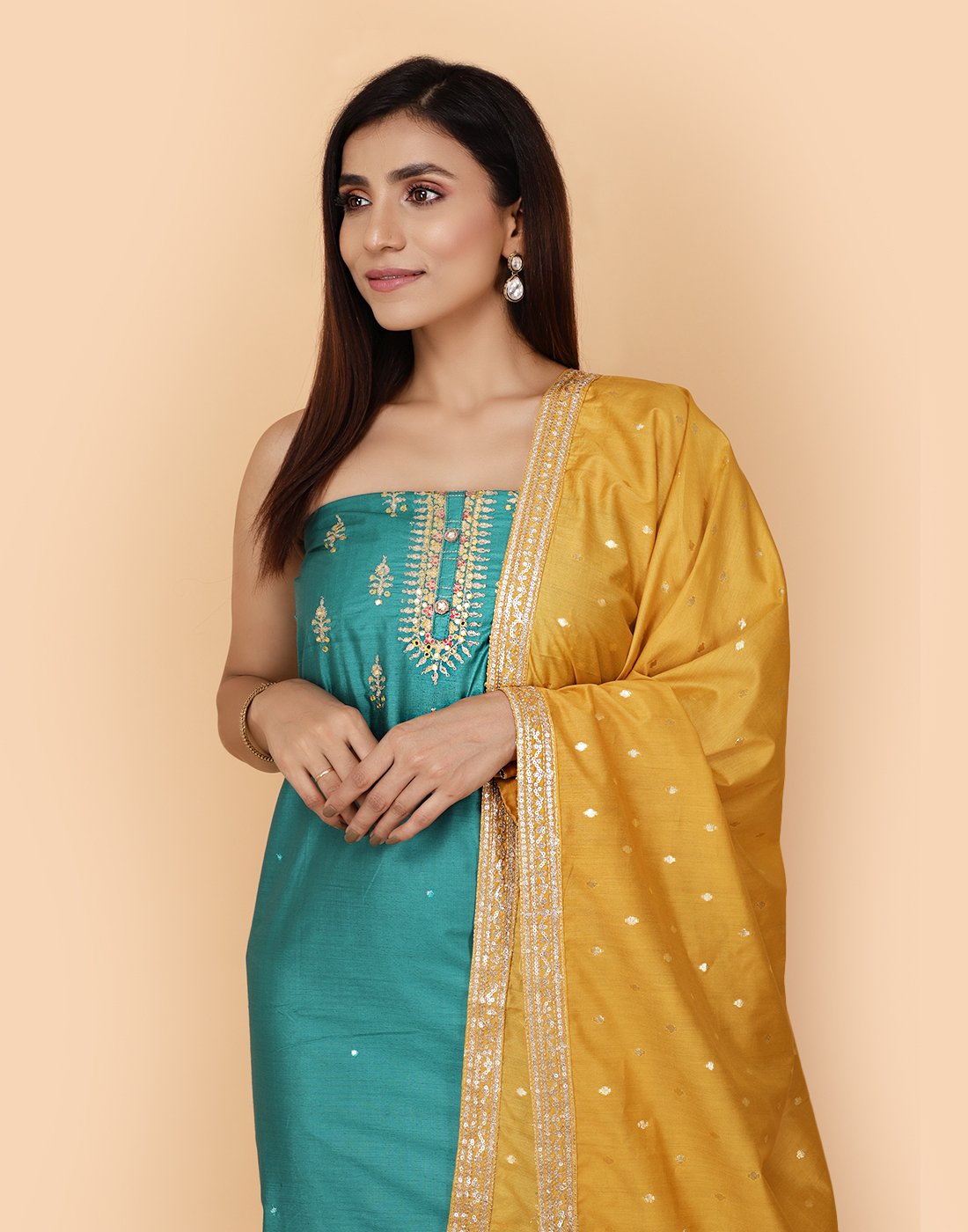 Embroidered Chanderi Suit Piece