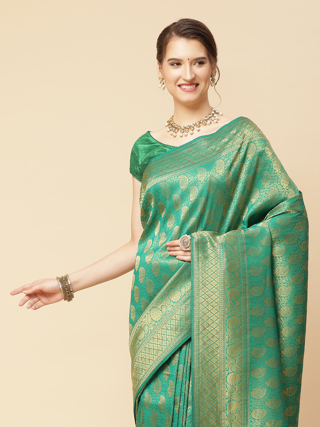 Swarovski Art Handloom Woven Saree