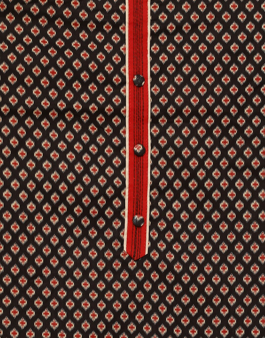 Printed Cotton Suit Piece With Kantha Work