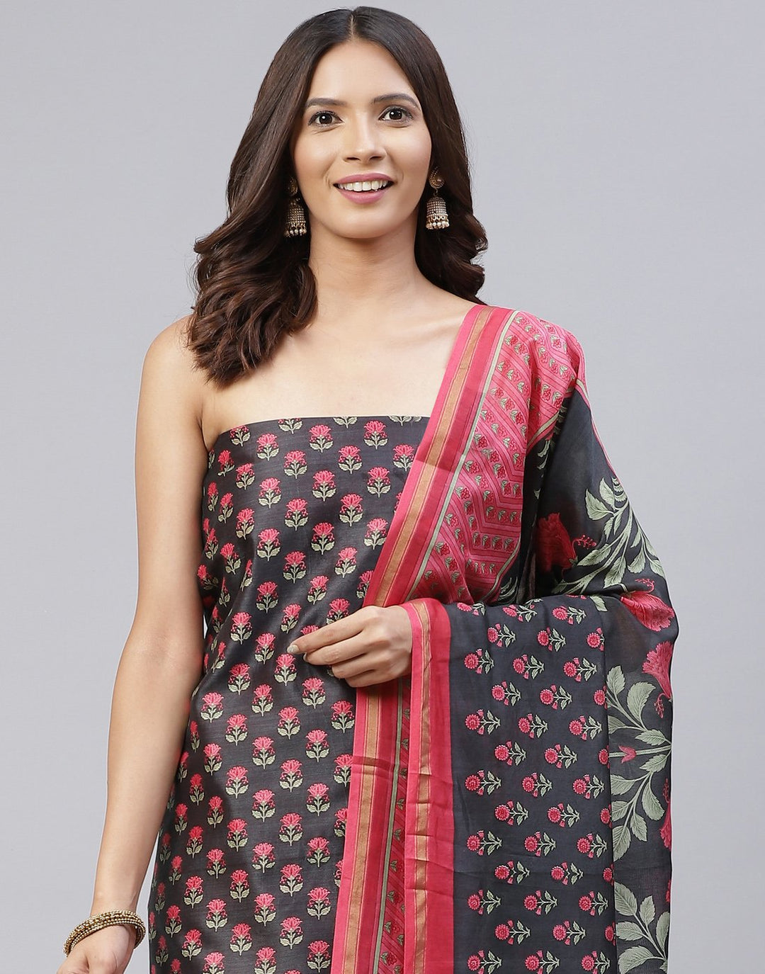 Printed Chanderi Suit Piece