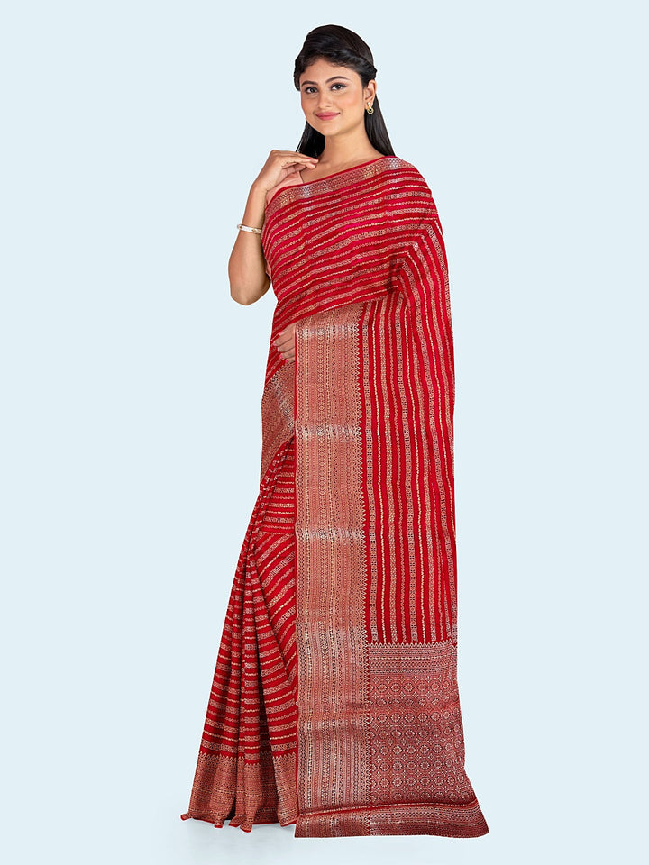 Zari Border Woven Georgette Saree