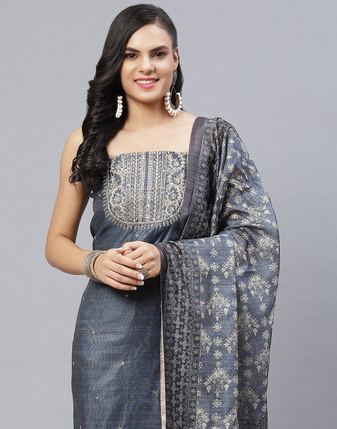 Chanderi Embroidered Suit piece