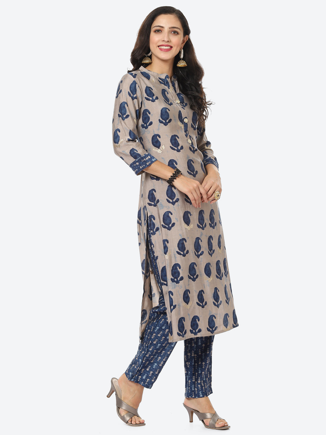 Paisley Printed Muslin Kurti With Pant