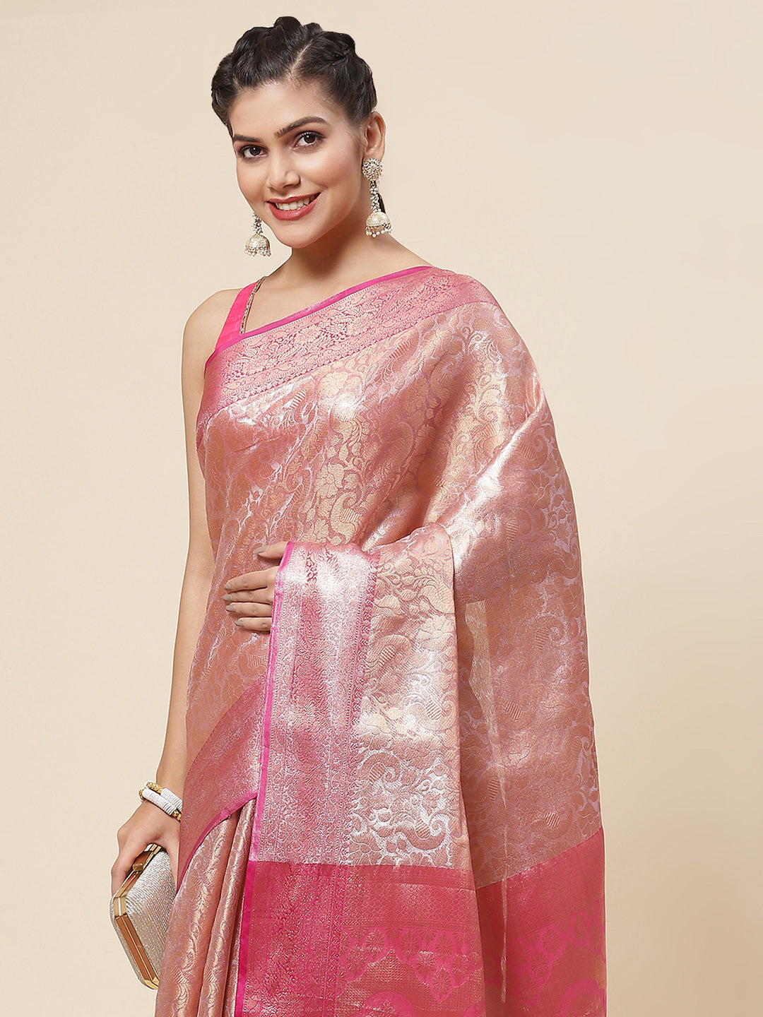 Zari Jaal Woven Cotton Saree