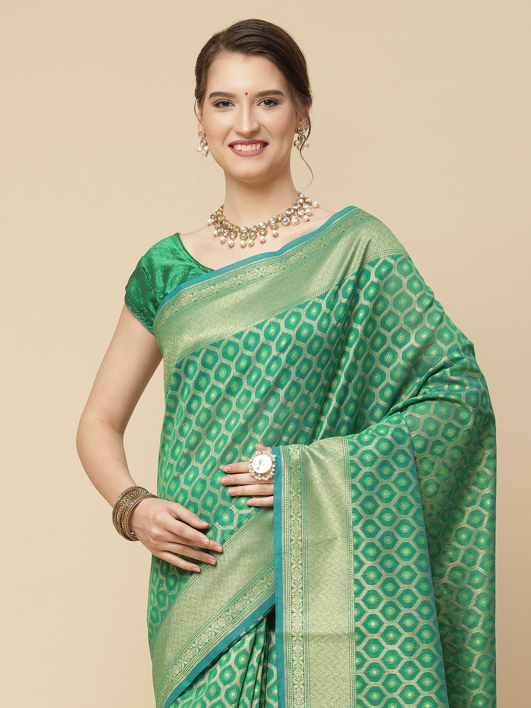 Zari Jaal Cotton Woven Saree