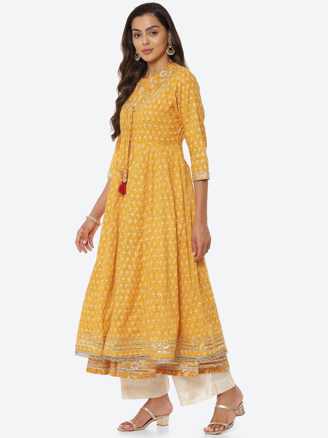 Printed Cotton Double Layered Anarkali Kurta