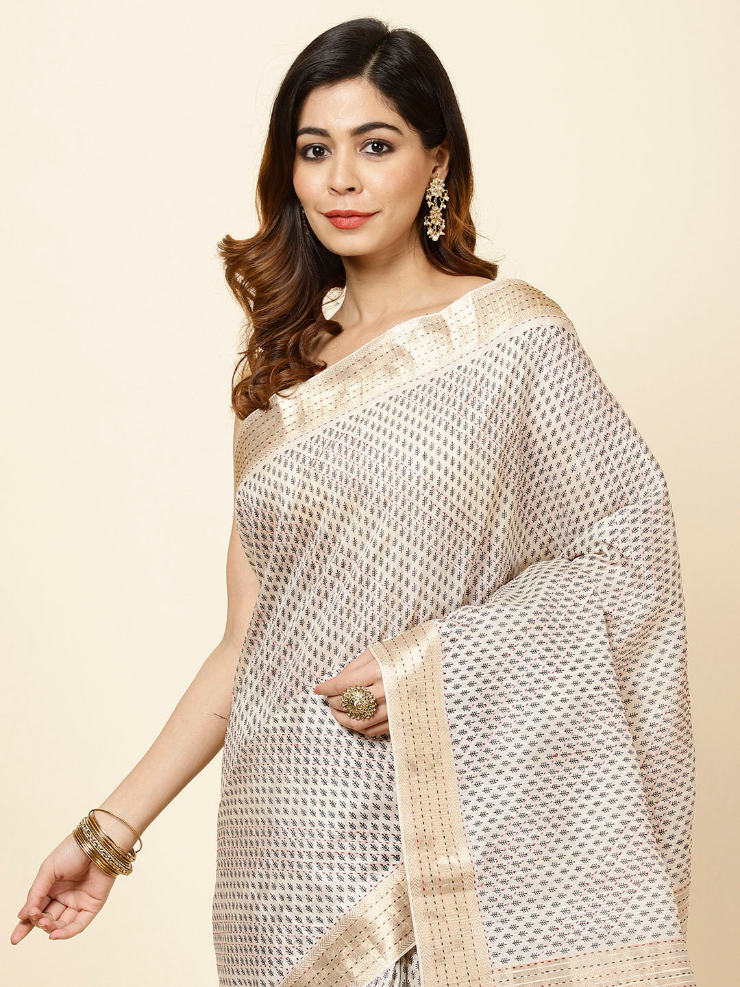 Printed Tussar Saree