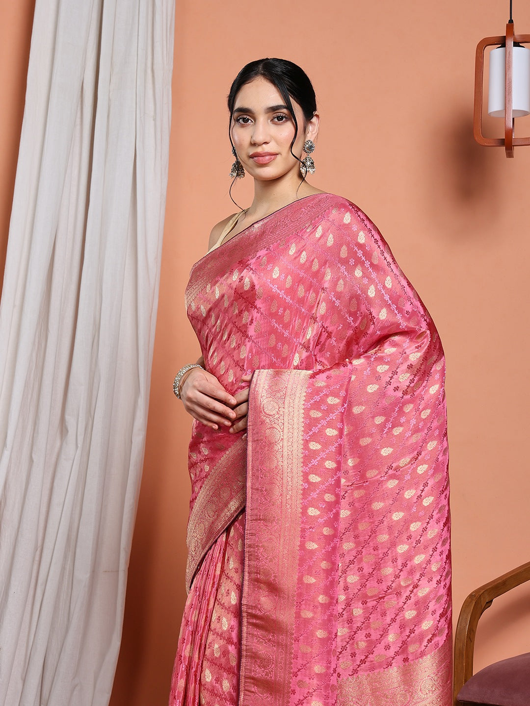 Woven Design Satin Saree