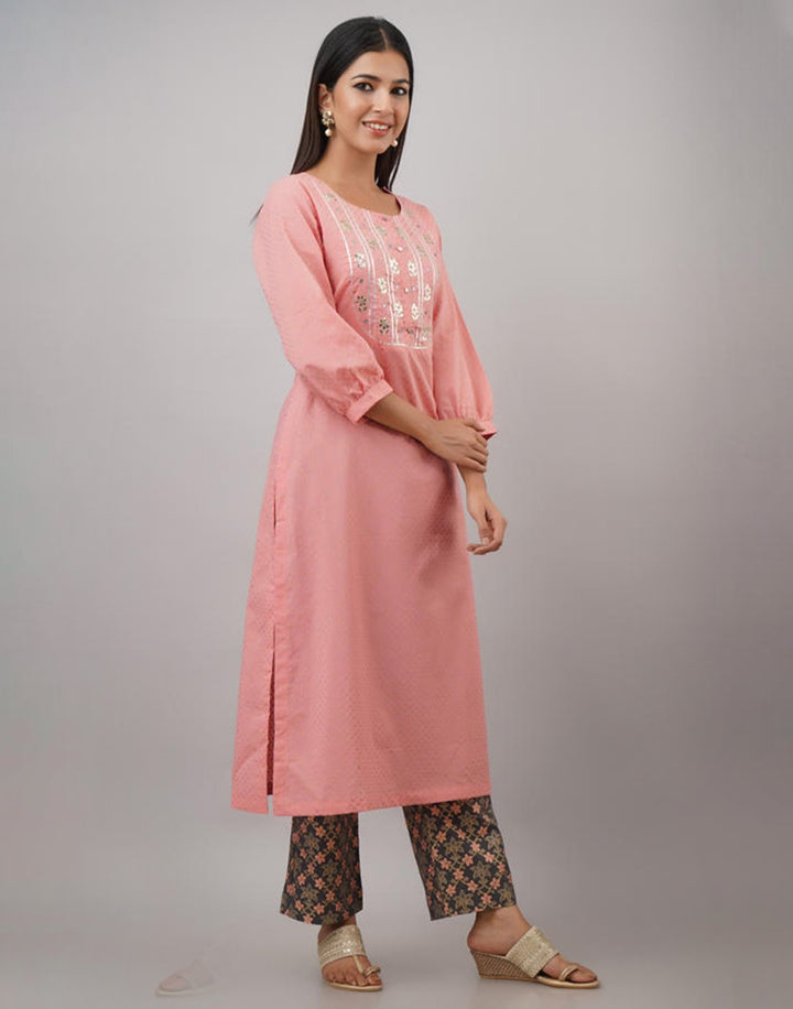 Printed Cotton Kurti With Pant