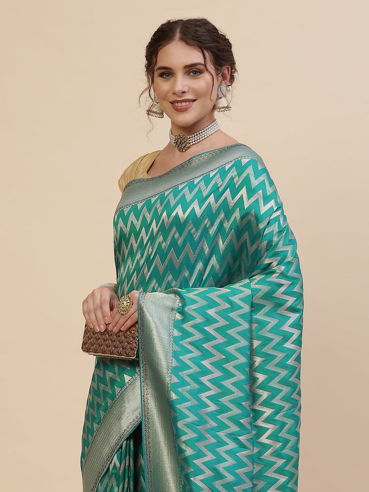 Zig Zag Banarasi Embroidered Saree
