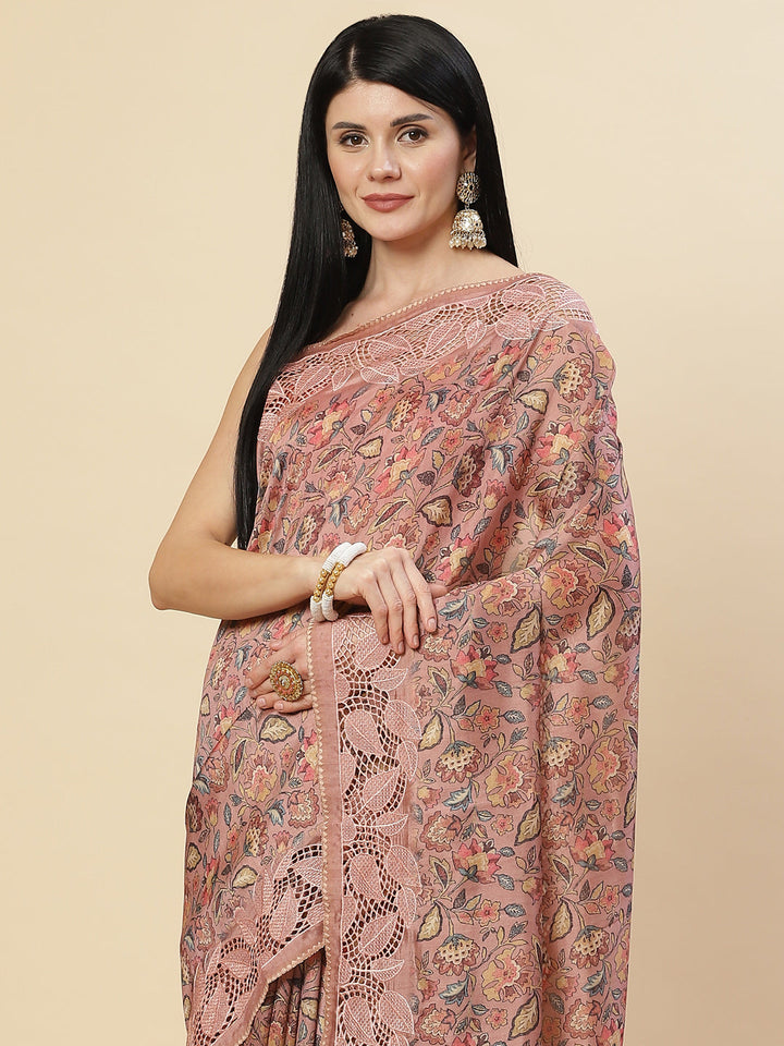 Digital Floral Printed Handloom Saree