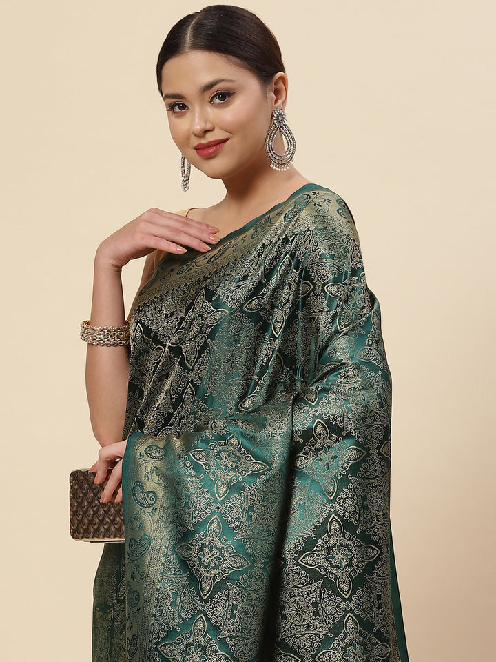 Zari Jaal Satin Woven Saree