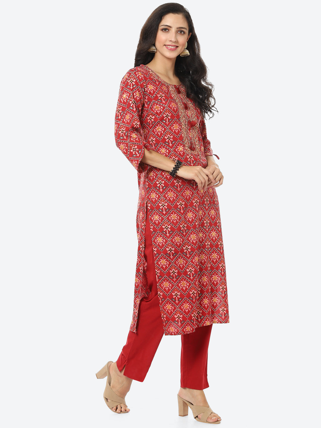 Printed Cotton Kurti With Pant