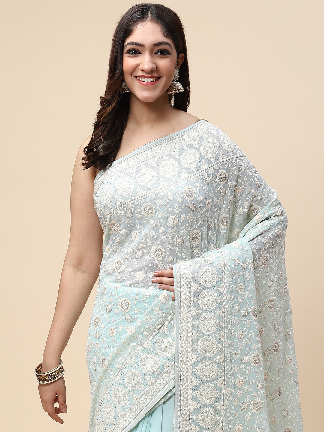 Embroidered Georgette Saree